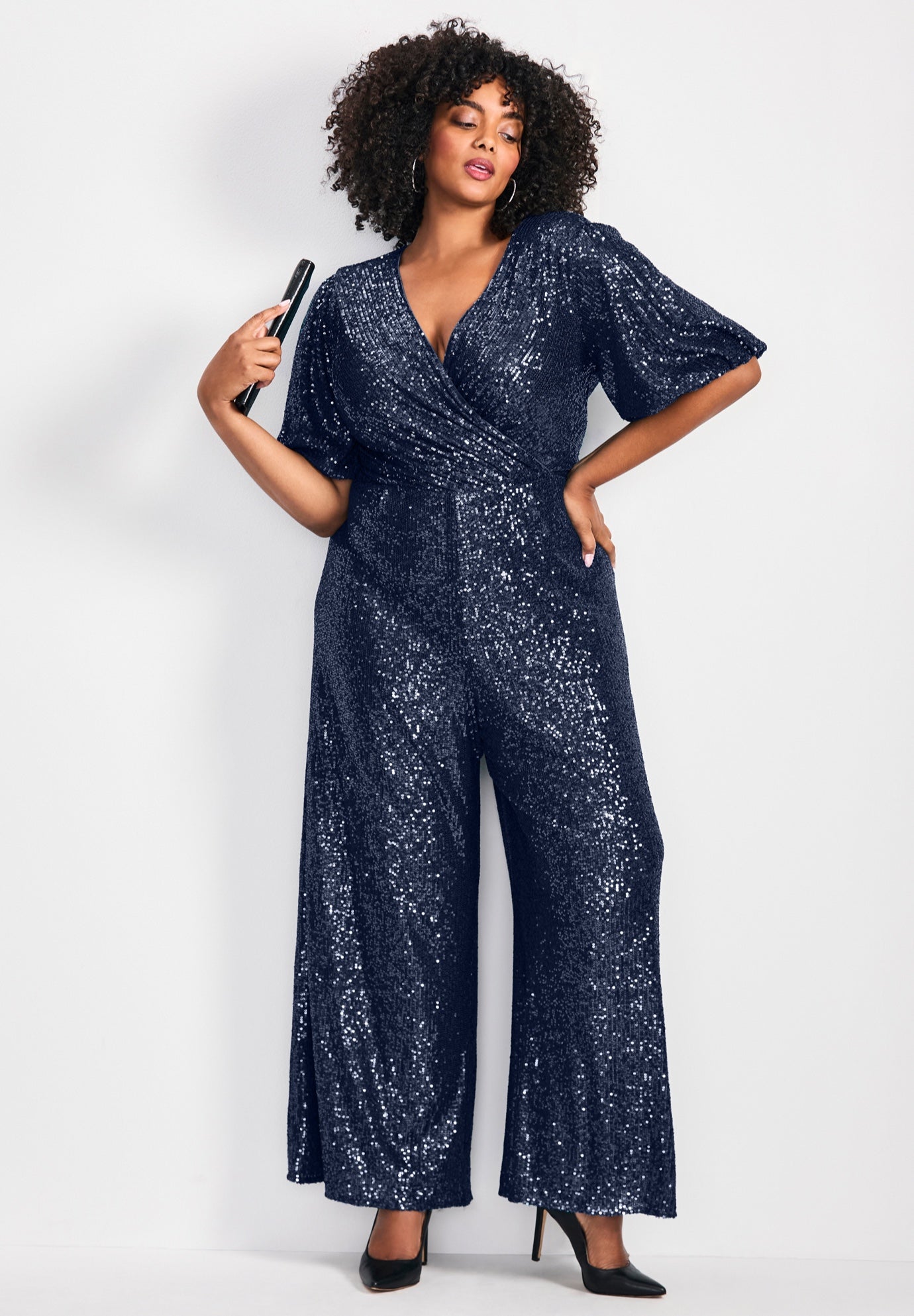 Nada Sequin Puff Sleeve Jumpsuit image number 0