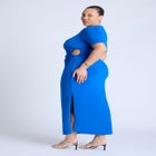 Cutout Detail Knit Maxi Dress image number null