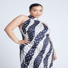 High Neck Bias Printed Maxi Dress image number null