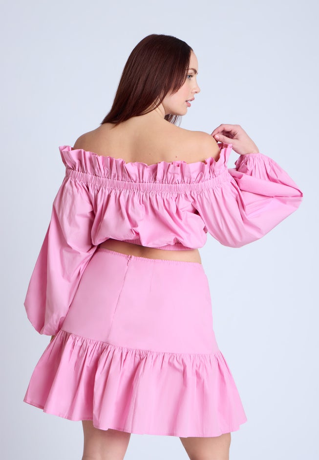 Bubble Sleeve Crop Top image number null