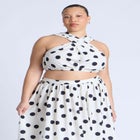 Shirred Wrap Crop Top image number null