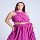 Shirred Wrap Crop Top image number null