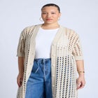 Open Stitch Cardigan Duster image number null