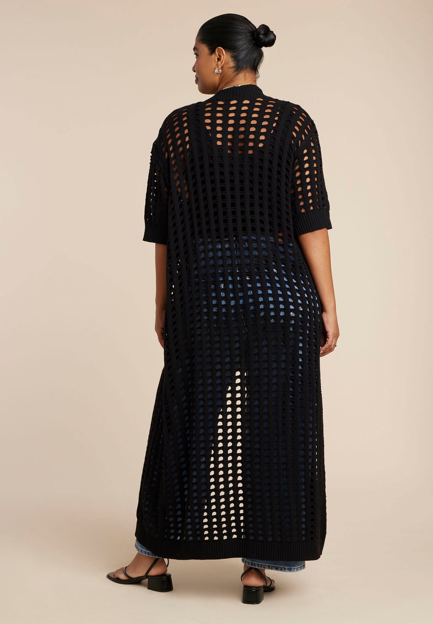 Open Stitch Cardigan Duster image number 2