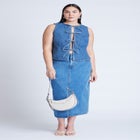  Tie Front Denim Vest image number null