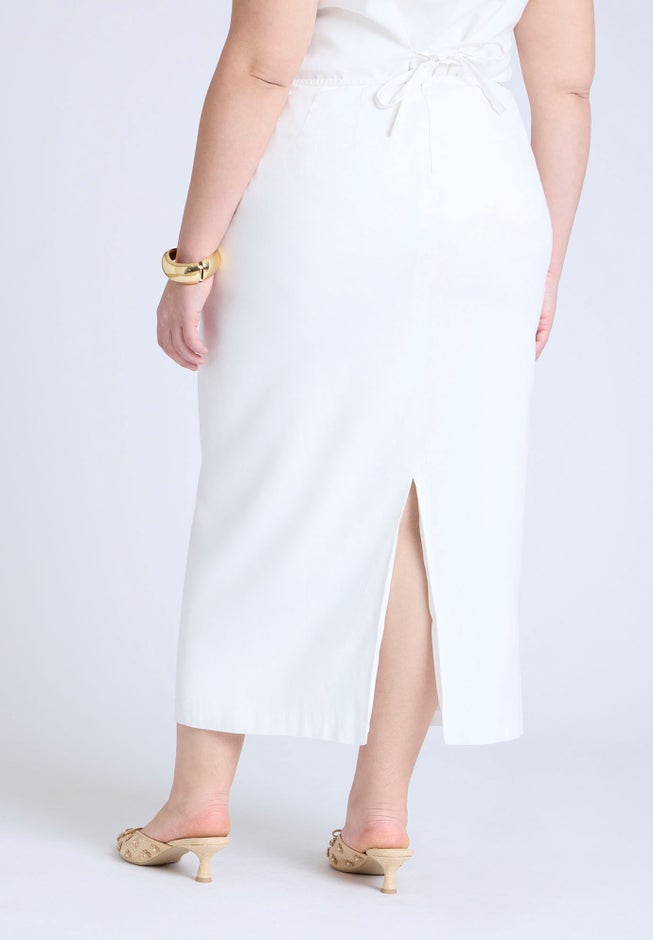 Linen Blend Column Skirt  image number 2