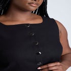  Square Neck Scoop Hem Linen Blend Vest  image number null