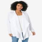 Handkerchief Hem Pointelle Cardigan Sweater image number null