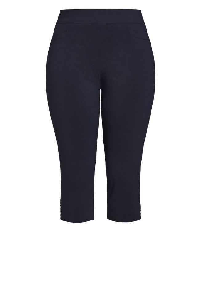 Super Stretch Split Hem Capri image number null