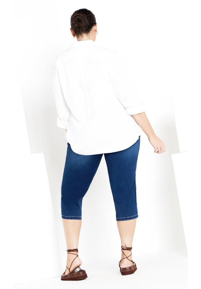 Butter Denim Pull On Crop Jean image number 1