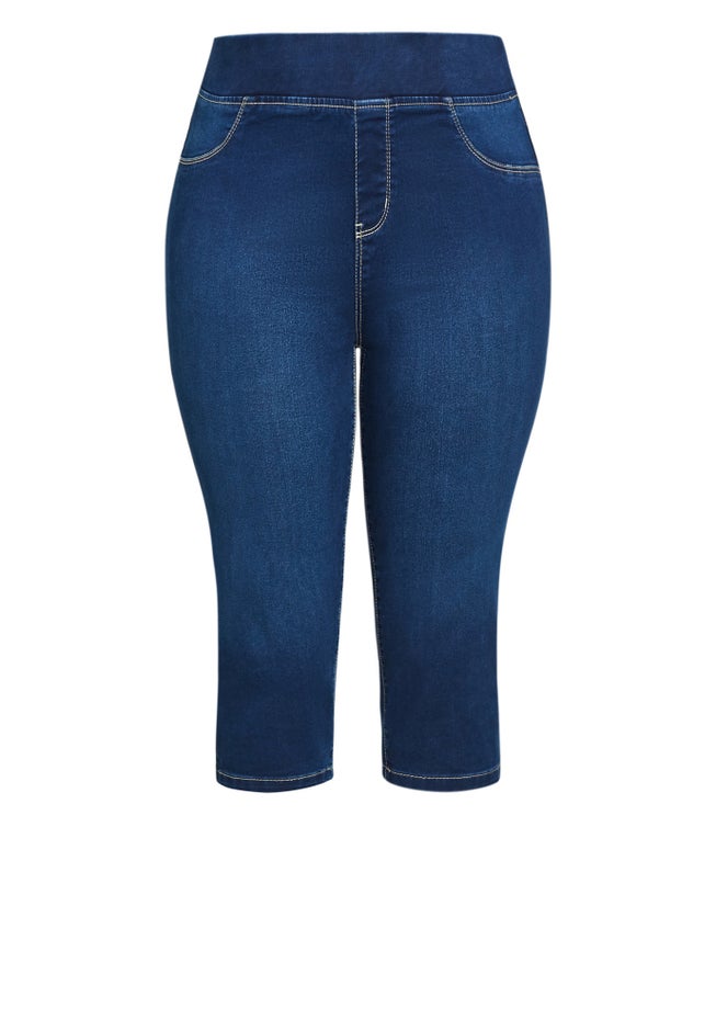 Butter Denim Pull On Crop Jean image number 2