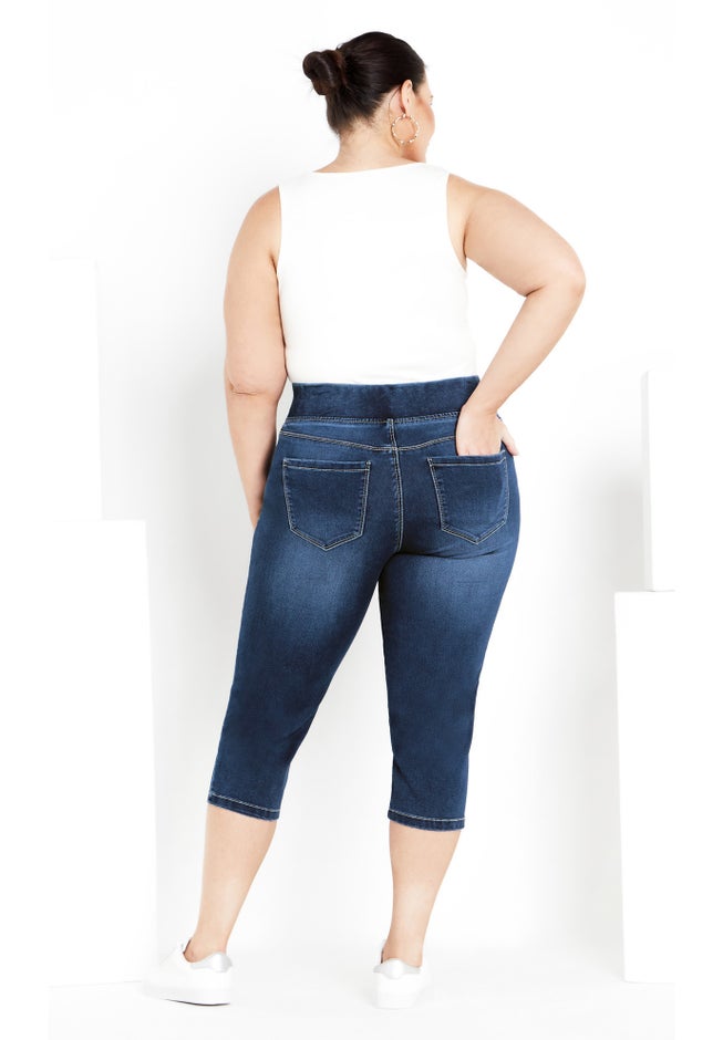 Butter Denim Pull On Crop Jean image number 1