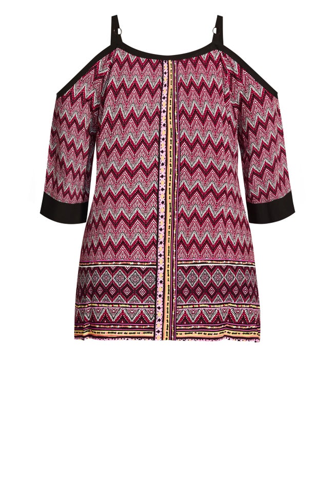 Daisy Cold Shoulder Border Top image number 5