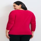 Naomi V Neck Gathered Sleeve Top image number null