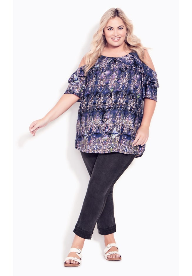 Frill Cold Shoulder Top image number 1