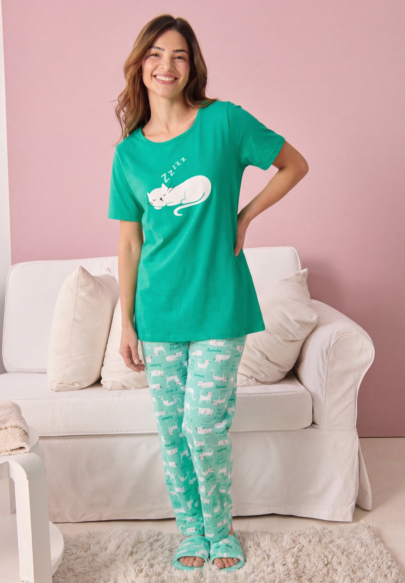 Graphic Tee Pure Cotton PJ Set image number 0