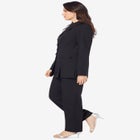 Plus Size Long Sleeve Ten-Button Shawl-Collar Pant Suit – 2-Piece Pant Set image number null