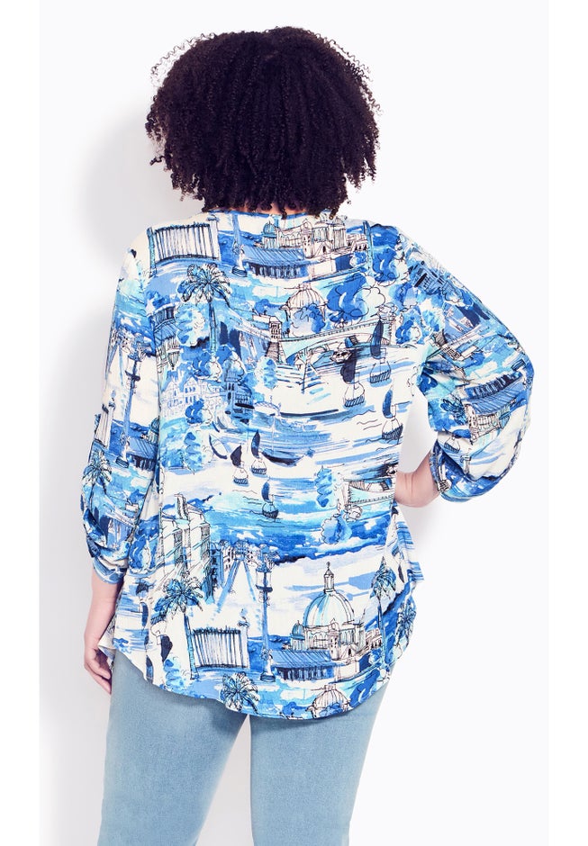 Sandy Pintuck Print Shirt image number 1