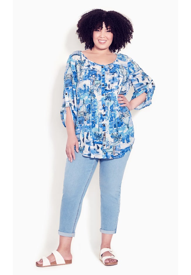 Sandy Pintuck Print Shirt image number 0