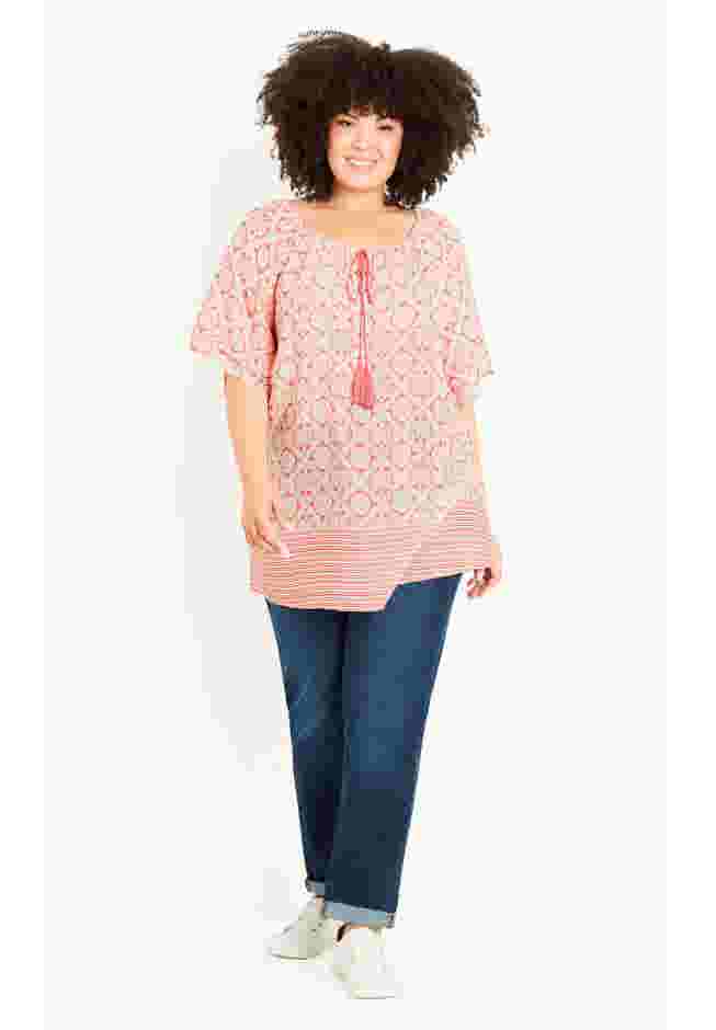 Medallion Border Peasant Top image number 5