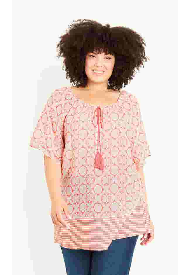 Medallion Border Peasant Top image number 0