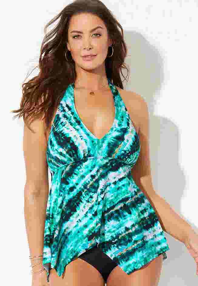 Handkerchief Halter Tankini Top image number 0