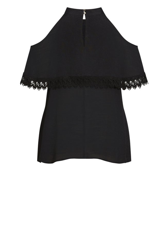 Hallie Halter Cold Shoulder Top image number 3