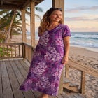 V-Neck Short Sleeve Maxi T-Shirt Lounger image number null