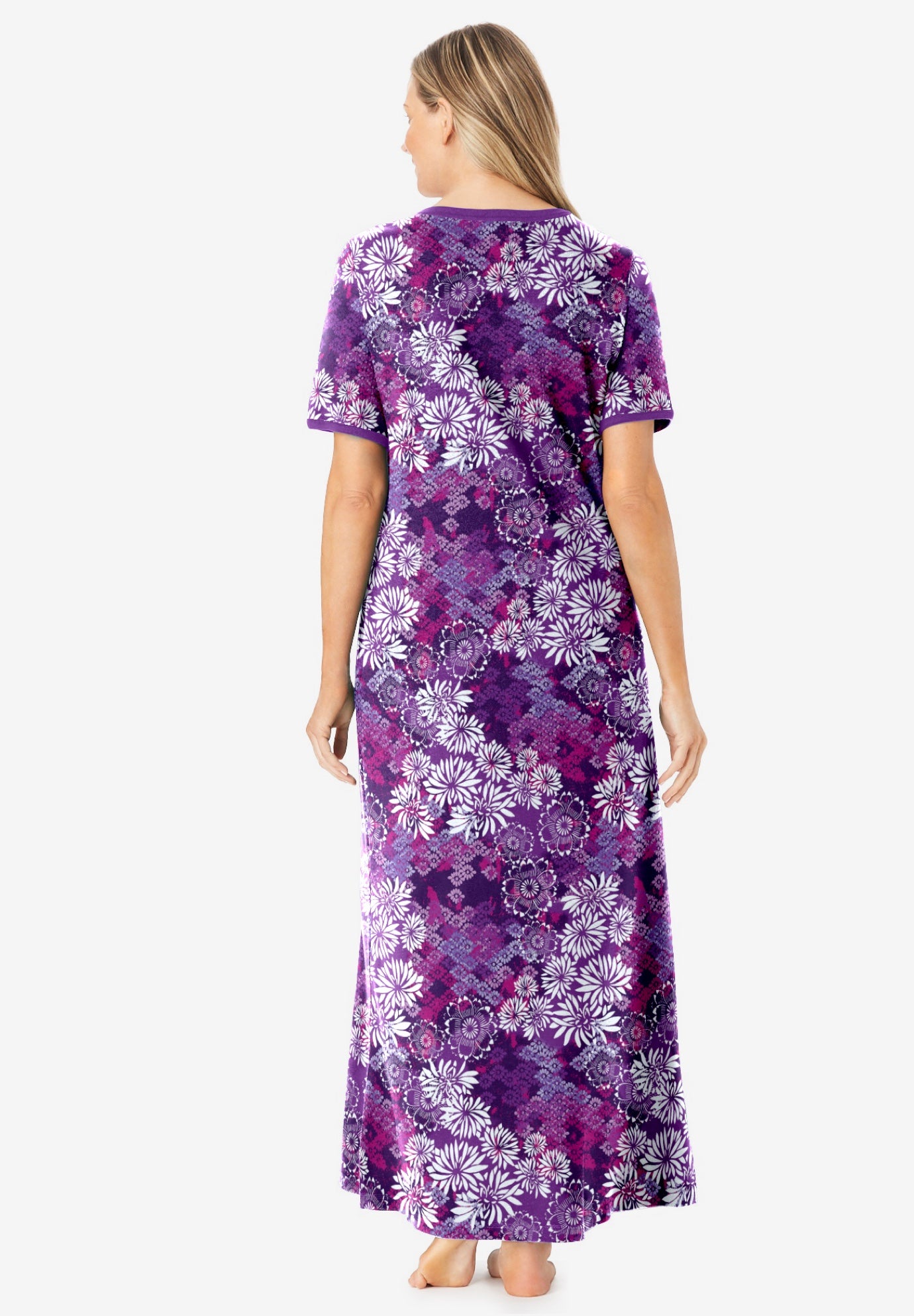 V-Neck Short Sleeve Maxi Lounger image number 1