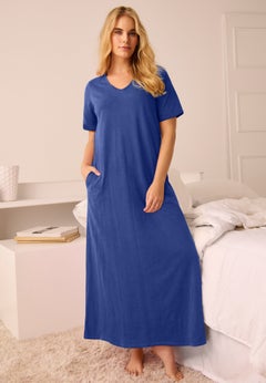 V-Neck Short Sleeve Maxi T-Shirt Lounger