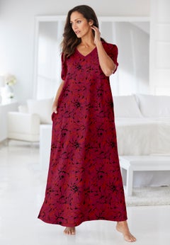 V-Neck Short Sleeve Maxi T-Shirt Lounger
