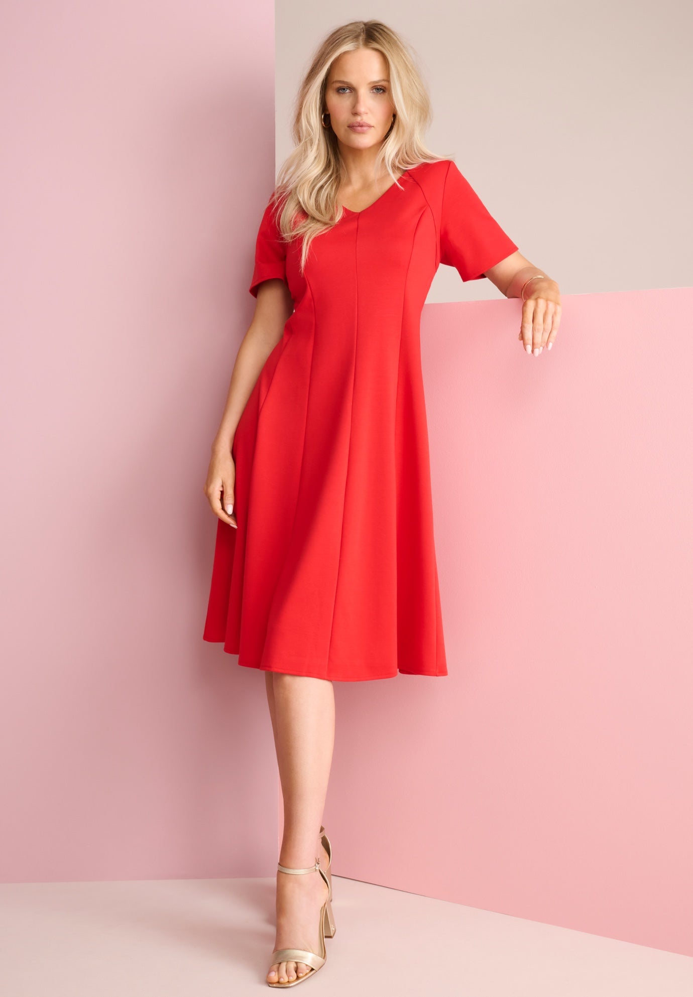 Ponte Flared Dress image number 3