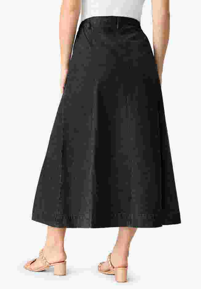 Plus Size Classic Stretch A Line Maxi Skirt image number 1