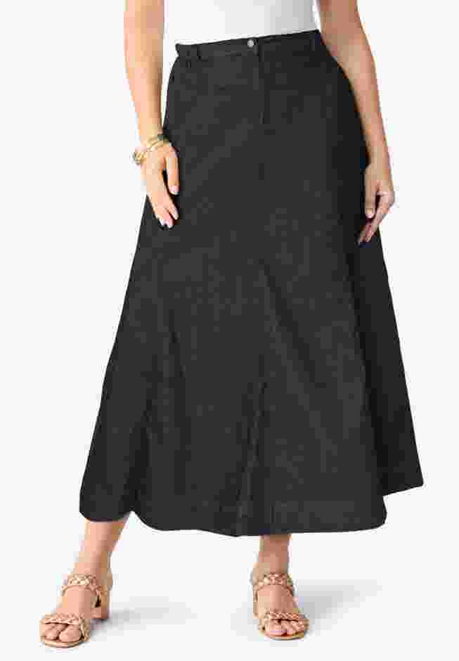 Plus Size Classic Stretch A Line Maxi Skirt image number 0