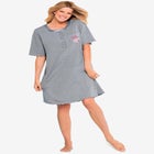 Satin Trim Cotton Sleepshirt image number null