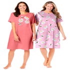 2-Pack Short-Sleeve Sleepshirt image number null