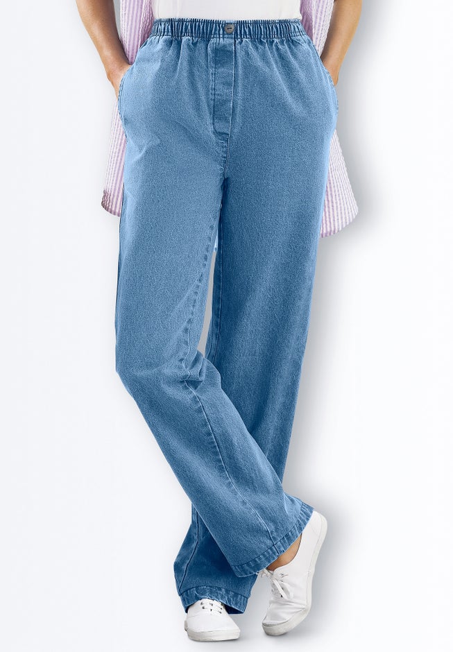 Straight-Leg All-Cotton Denim Pull-On 7-Day Elastic-Waist Jeans image number 7