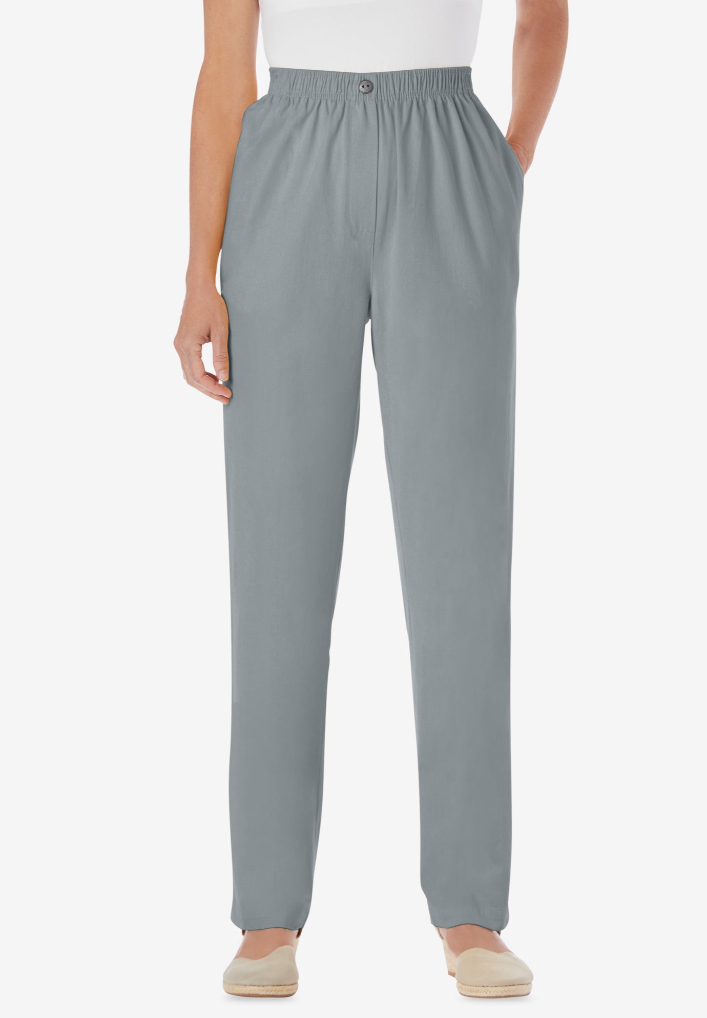 7-Day Straight-Leg Elastic-Waist Cotton Denim Pant image number 0