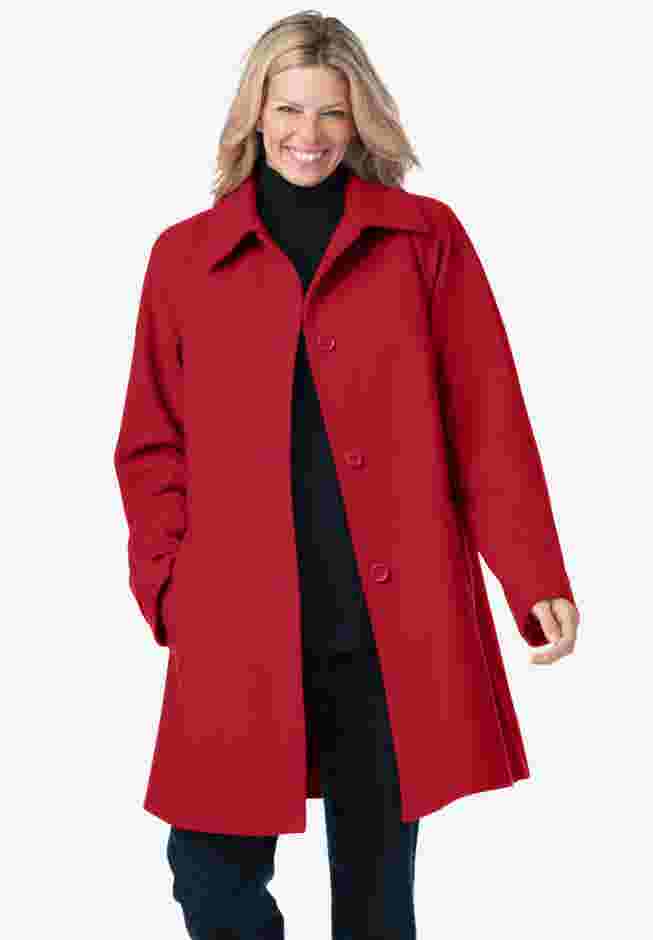 Wool-Blend Classic A-Line Coat image number 0