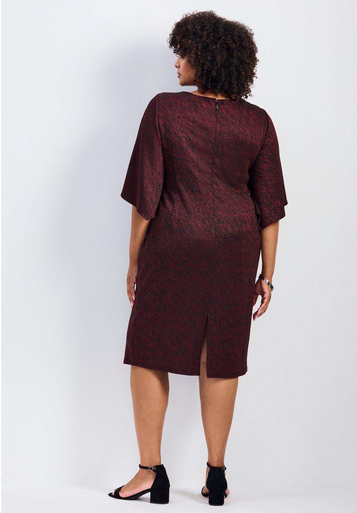 Anastasia Metallic Knit Tie Front Dress image number 1