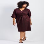 Anastasia Metallic Knit Tie Front Dress image number null