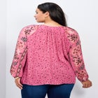 Eliana Border Print Sleeve Peasant Top image number null