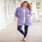 Stretch-Cotton Knit Pull-On Printed Leggings image number null