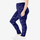 Stretch-Cotton Knit Pull-On Printed Leggings image number null