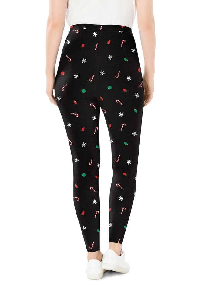 Stretch-Cotton Knit Pull-On Printed Leggings image number 1