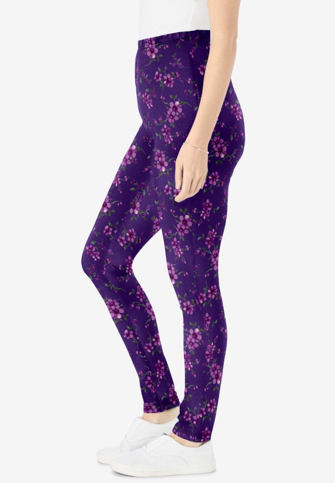 Stretch-Cotton Knit Pull-On Printed Leggings image number 2