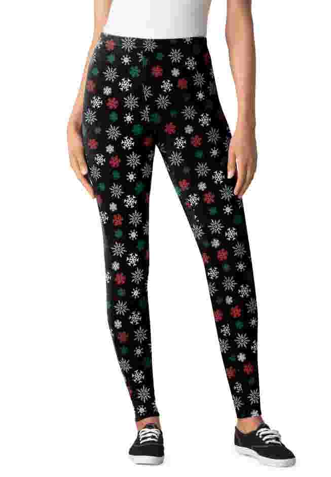 Stretch-Cotton Knit Pull-On Printed Leggings image number 0