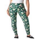 Stretch-Cotton Knit Pull-On Printed Leggings image number null
