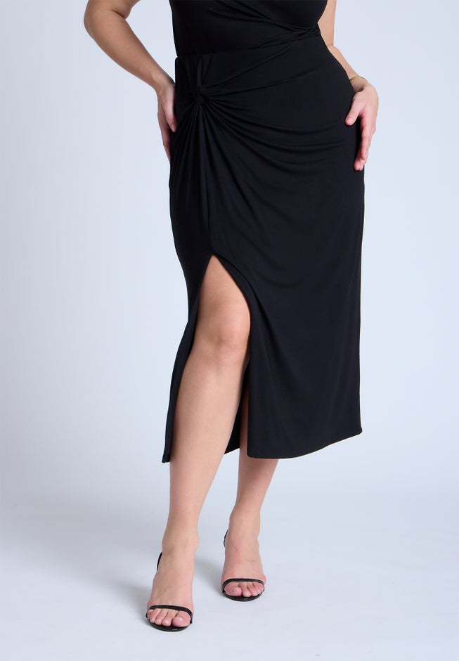 Twist Skirt With Slit image number 1