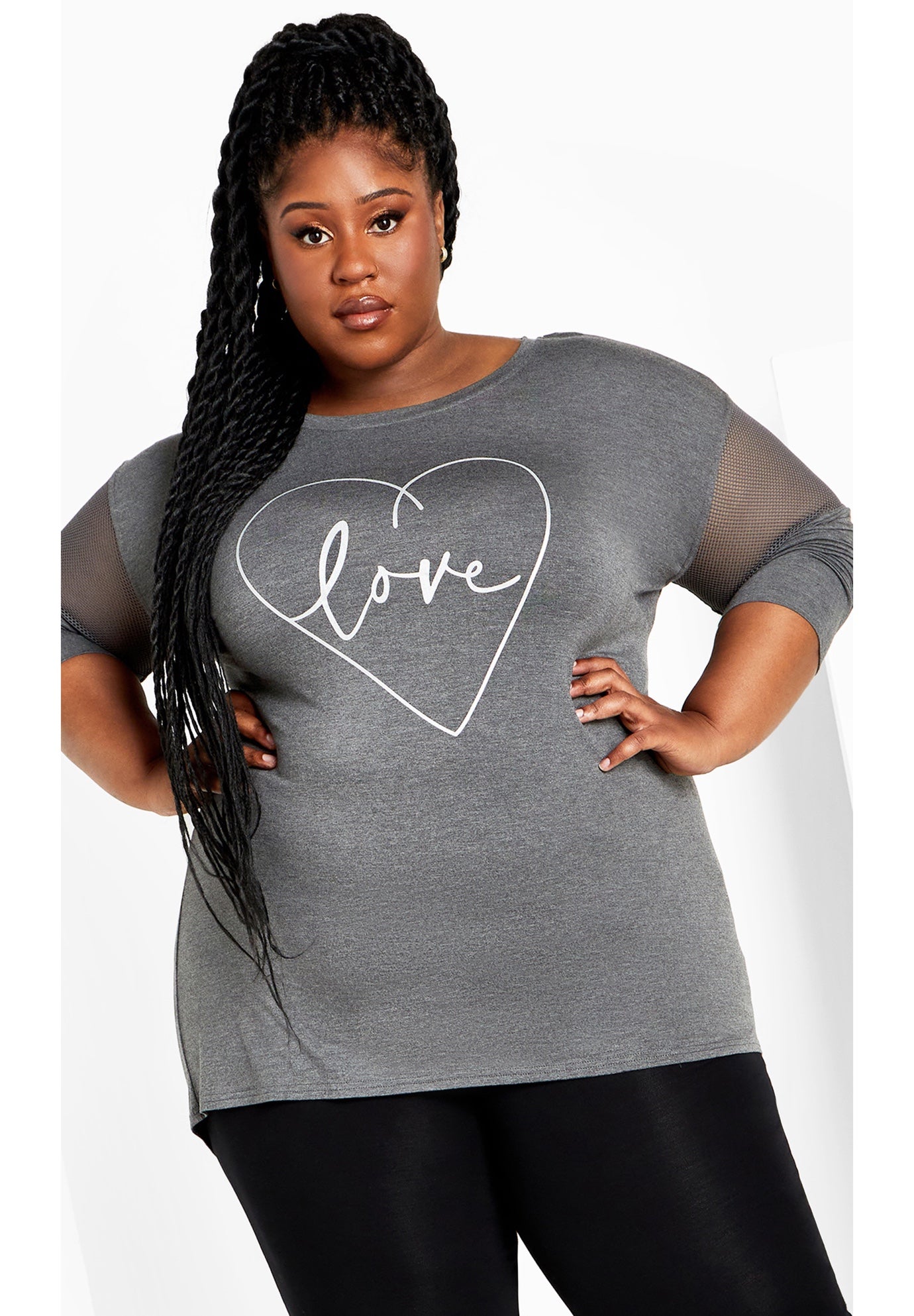 Mesh Sleeve Top image number 0